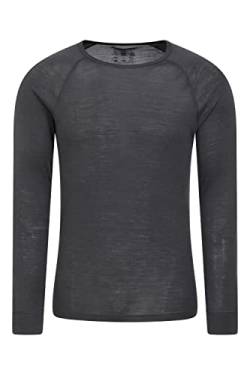 Mountain Warehouse Merino-Funktionsshirt Herren - schnelltrocknende, warme Thermounterwäsche, leichtes Merino-Unterhemd, Sportoberteil für Winter & Ski Dunkelgrau S von Mountain Warehouse