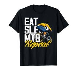 Eat Sleep MTB Repeat Mountainbike Abenteuer T-Shirt von Mountainbike Abenteuerausrüstung Fahrrad Geschenk