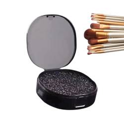 Make-up-Pinselreiniger, Trocken-Make-up-Pinselreiniger - Reinigungsschwammbox für Kosmetikpinsel - Multifunktionale Make-up-Schablone, leichte tragbare Kosmetikartikel für Frauen, Mädchen, Moxeupon von Moxeupon