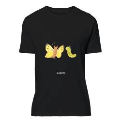 Mr. & Mrs. Panda Größe XXL T-Shirt Raupe Schmetterling - Geschenk, Tshirt, Tiermotive, Tiere, Gute Laune, Sprüche, Hütchen, Schönheit, Herrn, von Mr. & Mrs. Panda