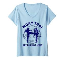 Damen Muay Thai Art Of Eight Limb T-Shirt mit V-Ausschnitt von Muay Thai Geschenke Traditionelle Kleidung DMTRY