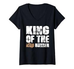 Damen King Of The Mud Runner Mud Running Mud Runner T-Shirt mit V-Ausschnitt von Mud Run Designs Idee Hindernislauf