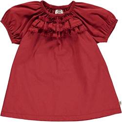 Müsli by Green Cotton Baby - Mädchen Poplin Frill S/S Baby Casual Dress, Berry Red, 80 EU von Müsli by Green Cotton