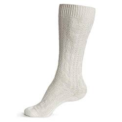 Mufimex Trachtensocken Trachtenstrümpfe Schoppersocke mit Zopfmuster Herren und Damen natur weiß 43 von Mufimex