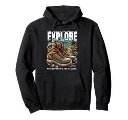 Entdecken | Die Berge rufen | Geschenkideen für Wanderer Pullover Hoodie von Mugambo Streetwear Fashion Design for Gift Ideas