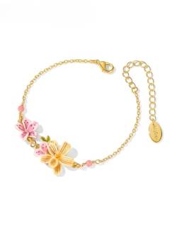 Muleike French designer sweet girly faience flower bracelet, girls' jewelry, best choice for gifts between girlfriends, birthday gifts, and mutual gift-giving. von Muleike