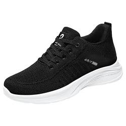 Mumuj Herren Laufschuhe Sportschuhe leichte Turnschuhe Freizeitschuh Sommer Flache Weiche Mesh Atmungsaktive Herren Sportschuhe rutschfeste Geschnürt Bequeme Einfarbige Einfache Freizeitschuhe von Mumuj