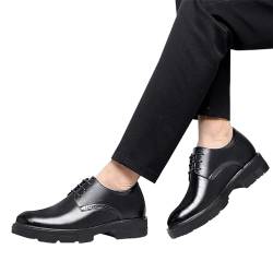 Mumuj Herrn Leichte Kellner Schuhe Herrn Blaue Innenhöhenvergrößernde Schuhe für Männer 10 cm/8 cm/5 cm höhenvergrößernde Business-Schuhe Herrenschuhe Außenohr Herren Comfort Sommer Weiß (Black, 43) von Mumuj