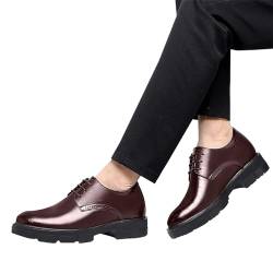 Mumuj Herrn Leichte Kellner Schuhe Herrn Blaue Innenhöhenvergrößernde Schuhe für Männer 10 cm/8 cm/5 cm höhenvergrößernde Business-Schuhe Herrenschuhe Außenohr Herren Comfort Sommer Weiß (Brown, 43) von Mumuj