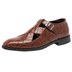 Mumuj Männer Anzug Weiß Kellner Schuhe Mens Business Modische Herrenschuhe aus mit atmungsaktivem und bequemem Business-Schnürschuh Herrn Elegante Lederschuhe Männer Leichte Schuhe (Brown, 40) von Mumuj