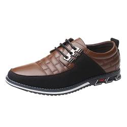 Mumuj Männer Sommer Schnürhalbschuhe Herrn Antirutsch Atmungsaktive Bequeme Business Lace-up Freizeit Fashion-Schuhe aus festem für Männer Men's Breite Winter Rote Büro Schuhe Männer (Brown, 46) von Mumuj