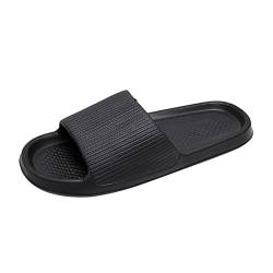 Mumuj Männer Wasserfeste Badeschlappen Mens Gummi Mode Paare Männer Duschraum Zuhause rutschfeste atmungsaktive weiche Sohle Schuhe Hausschuhe bequeme flache Herren Braune Pantoletten Mens (Black, 43) von Mumuj