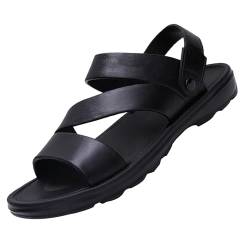 Mumuj Men Weiße Offen Strandlatschen Männer Barfuß Herren Sandalen Sport Strand Hausschuhe Schieben Outdoor Remote Hausschuhe Sandalen Männer Orthopädische Sandalen Herren Rote Clogs (Black, 41) von Mumuj