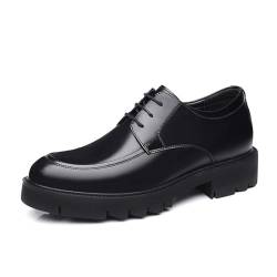 Mumuj Men's Echtleder Braune Lederschuhe Männer Blau Schuhe zur Erhöhung der Körpergröße für Herren, 10 cm/8 cm/5 cm, Schuhe zur Erhöhung der Körpergröße, Herren Elegant Kellner Schuhe (Black, 39) von Mumuj