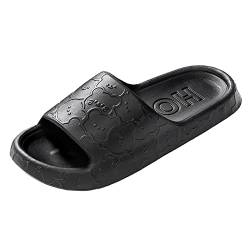 Mumuj Mens Home Indoor Gummi Hausschuhe Men Geschlossen Paar männliche Haushalt Eva Summer Indoor Home Badezimmer rutschfeste Sandalen Mens Winter Slides Herren Frottee Kuschelig (Black, 41) von Mumuj