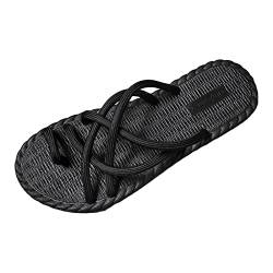 Mumuj Mens rutschfeste Hausschuhe Männer Weich Herrenschuhe Flache Flip Flops Personalisierte Freizeitsandalen Mode Oberbekleidung Strandschuhe Herren House Beach Hausschlappen Männer (Black, 40) von Mumuj