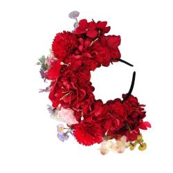 Braut Girlanden Blumen Hochzeit Blumen Stirnband Strand Kranz Haarband Mädchen Haar Zubehör Frauen Kopf Hoop Requisiten Party Kopfschmuck von Mumuve