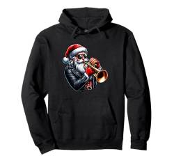 Santa Sonnenbrille spielt Trompete Xmas Instrument Rock Lover Pullover Hoodie von Musical, Musician Christmas Costume