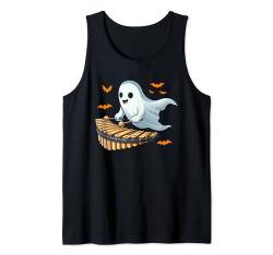 Boo Ghost Playing Xylophone Halloween Musical Instrument Tank Top von Musical, Musician Halloween Costume