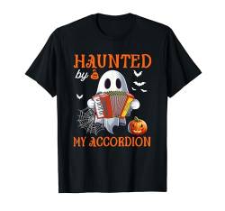 Haunted By My Accordion Halloween Boo Ghost Funny Instrument T-Shirt von Musical, Musician Halloween Costume