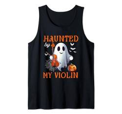 Haunted By My Violin Halloween Boo Ghost Funny Instrument Tank Top von Musical, Musician Halloween Costume