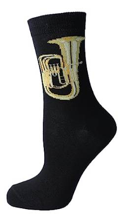 Musik-Socken mit eigenwebter Tuba, Blasmusik, 1 Paar (DE/NL/SE/PL, Numerisch, 39, 42, Regular, Regular) von Musikboutique