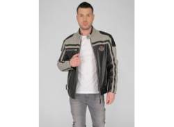 Bikerjacke MUSTANG "31021213" Gr. 52, schwarz (black, grey) Herren Jacken von Mustang