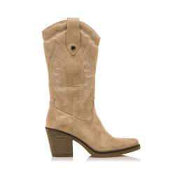 Mustang für Damen. 54154 Beige Tijuana-Stiefel (39), Stoff, 5 bis 8 cm, Reißverschluss, Lässig von Mustang