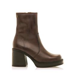 Mustang für Damen. 59800 Lederstiefeletten New Oasis Braun (40), 5 bis 8 cm, Reißverschluss, Lässig von Mustang