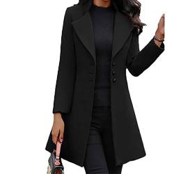 Mvodoov Damen Winter Blazer Mantel Lang Wollmantel Warme üBergangsjacke Einfarbig Blazer Jacke Herbst Winter Jacke Outwear Mantel von Mvodoov