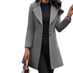 Mvodoov Damen Winter Blazer Mantel Lang Wollmantel Warme üBergangsjacke Einfarbig Blazer Jacke Herbst Winter Jacke Outwear Mantel von Mvodoov