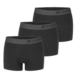 My Essential Clothing Basic Boxershorts Cotton Bio Herren Shorts Unterwäsche MYE1BCX3 3erPack, Farbe:Black, Bekleidungsgröße:XXL von My Essential Clothing