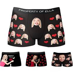 My Face Socks Personalisiert Herren Unterhose Boxershorts mit Gesicht Foto Bedrucken lustig Geschenk für männer Ehemann Geburtstag Valentinstag XS-3XL, YSCYKCSiSanErZ-XL, Color 03 von My Face Socks