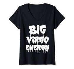 Damen Big Virgo Energy September August Geburtstag Jungfrau Sternzeichen T-Shirt mit V-Ausschnitt von Myassil