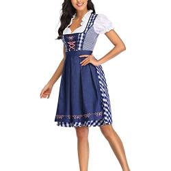 Mymyguoe Dirndl Damen Midi Trachtenkleid 3Tlg Mit Schürze Dirndlbluse Schulterfrei Trachtenmode Für Oktoberfest Dirndlkleid Mit Spitzenschürze Traditionelles Mit Modernem Flair Dirndl-Komplettsets von Mymyguoe