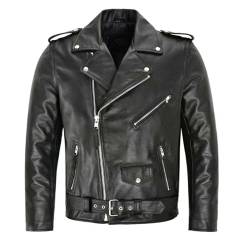 Mymyguoe Herren Lederjacke Motorradjacke Herrenjacke Mit Zipper Klassische Vintage Pu Leder Fliegerjacke Rockabilly Biker Leder Jacke Rocker Punk Freizeitjacke Western Highway Rockerjacke Mantel von Mymyguoe