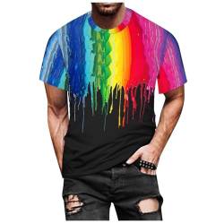 Mymyguoe Regenbogen T-Shirt Herren Rainbow Tshirts Buntes Hemd Herren Lustige T Shirts Oversized Für Herren Gay Flagge LGBTQ T-Shirt Pride Shirt LGBT Stolz Bunt Gay CSD Gleichberechtigung T-Shirt von Mymyguoe