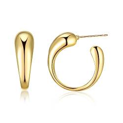 Mytys Gold Hoop Earrings for Women-14K Gold Plated Drop Earring Hypoallergenic Jewelry Gift (Hoop Gold) von Mytys