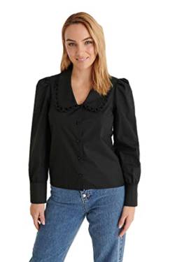 NA-KD Damen Collar Detail Shirt Hemd, Schwarz, 44 EU von NA-KD