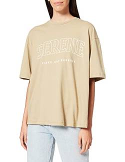 NA-KD Damen Serene Printed T-Shirt, khaki, 2XS von NA-KD