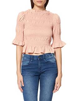 NA-KD Damen high Neck Smocked Blouse Bluse, pfirsich, 32 EU von NA-KD