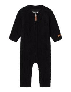 NAME IT Baby-Jungen Nbmwrilla Wool Ls Knit Suit Strampler, Schwarz, 50 von NAME IT