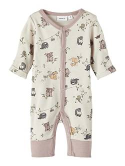 NAME IT Baby-Mädchen NBFWILLU Wool LS Nightsuit PRE XXIII Strampler, Moonbeam, 48 von NAME IT