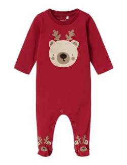 NAME IT Baby-Unisex Nbnricho Ls Suit Schlafanzug, Jester Red, 50 von NAME IT