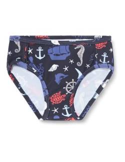 NAME IT Jungen NMMZILAS Swim Brief Box Badehose, Dark Sapphire/AOP:Maritime, 110 cm-116 cm von NAME IT