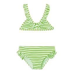 NAME IT Mädchen NKFZALEY Bikini, Green Gecko/Stripes:Jet Stream, 134-140 von NAME IT