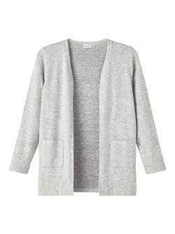 NAME IT Mädchen Nkfvicti Knit Card Noos Pullover, Grey Melange, 146 EU von NAME IT