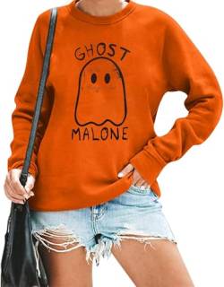 NANYUAYA Damen Halloween-Sweatshirt mit Kürbisgesicht Frauen Halloween Langarm Tops lässiges Pullover-Oberteil von NANYUAYA