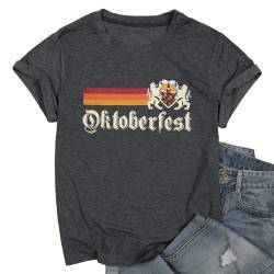 NANYUAYA Oktoberfest T-Shirt Damen Bier Tshirt Partyshirt Oktoberfest Shirt Damen Sommer Casual Kurzarm von NANYUAYA