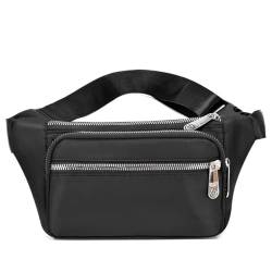 NAOYQ Hüfttasche Gürteltasche Seitentaschen sportlich Laufgürtel Brusttasche Bauchtasche Damen Herren Crossbody Sling Bag Sporttasche Handy geldbörse umhängetasche Wasserdicht Nylon Schwarz von NAOYQ